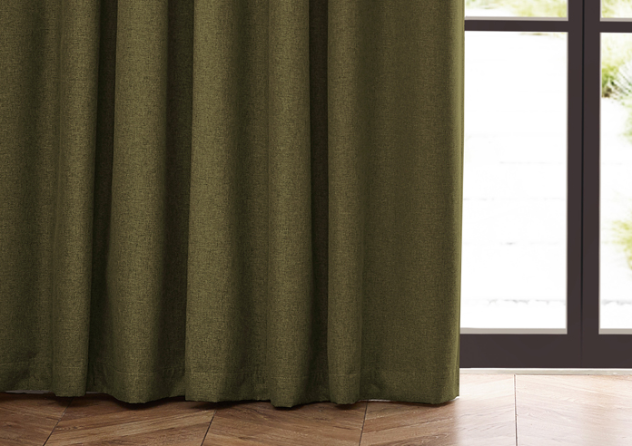 Dawn (Blackout) Pencil Pleat, Olive - Ready Made Curtains - Image 6